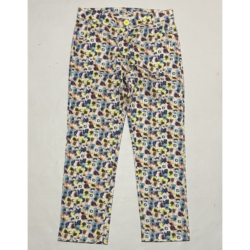 $88 A To Z Tees Women's Floral Size Large 28" Inseam Straight Leg AOP hawaiian